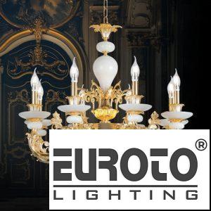 Đèn chùm đồng nến chao đá Ø750*H660+500 - E14*8