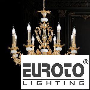 Đèn chùm đồng nến chao đá Ø770*H650+500 - E14*8