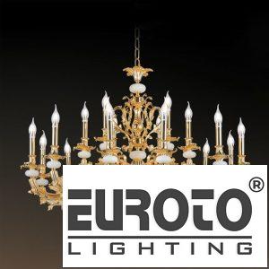 Đèn chùm đồng nến chao đá Ø1080*H750+500 - E14*17