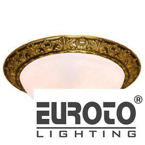 Đèn ốp trần đồng chao thủy tinh Ø300 - 12W*2 - LED 3 CĐ