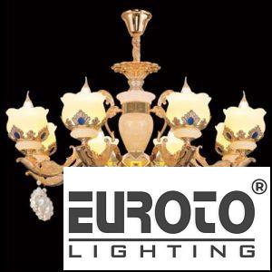 Đèn chùm nến hợp kim, Chao đá Ø800*H600, E14*8 LED