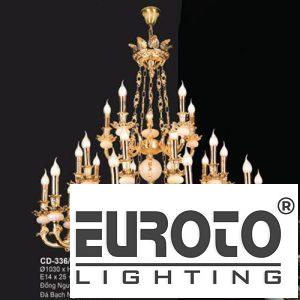 Đèn chùm nến đồng Ø1030*H950+500 - E14*25 + LED đồng nguyên chất - xi vàng