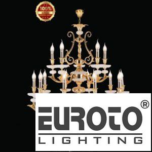 Đèn chùm nến đồng Ø900*H850+500 - E14*15 đồng nguyên chất - xi vàng