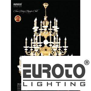 Đèn chùm nến đồng Ø1130*H1290+500 - E14*49 đồng nguyên chất - xi vàng