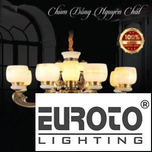 Đèn chùm đồng Ø800*H400+500 - E27*8+LED đồng nguyên chất