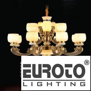 Đèn chùm đồng Ø950*H550+500 - E27*12+LED đồng nguyên chất