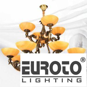 Đèn chùm đồng Ø1020*H850+500 - E27*15 đồng nguyên chất - chao đá