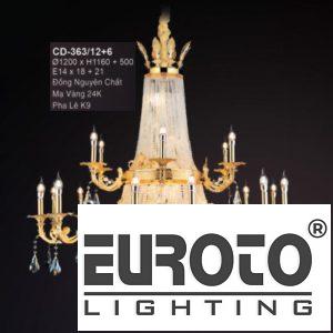 Đèn chùm pha lê Ø1200*H1160+500 - E14*18+21 đồng nguyên chất