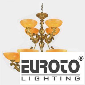 Đèn Chùm Đồng - Chao Đá Ø980*H1000+500 - E27*12+3