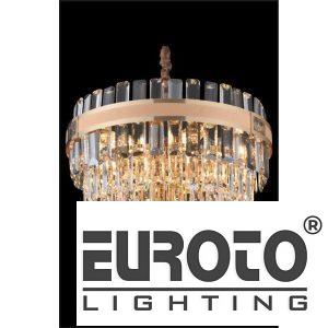 Đèn chùm pha lê Ø500 x H320 - E14*9 - Pha Lê K9 - có đính khảm xà cừ