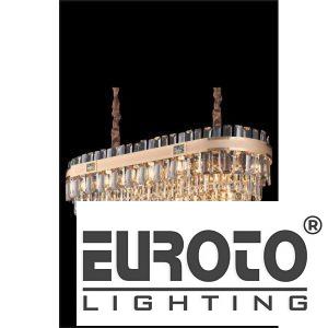 Đèn chùm pha lê L900 x W320 x H380 - E14*12- Pha Lê K9 - có đính khảm xà cừ