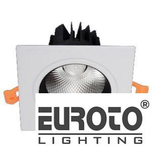 Đèn âm trần vuông chiếu điểm Ø140*H105 - COB 12W, Khoét Lỗ Ø120