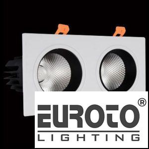 Đèn âm trần vuông chiếu điểm L280*W105*H140 - COB 20W*2, Khoét Lỗ L260*W120