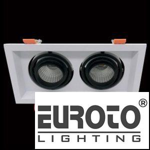 Đèn âm trần vuông chiếu điểm L210*W90*H112 - COB 9W*2, Khoét Lỗ Ø195*W95