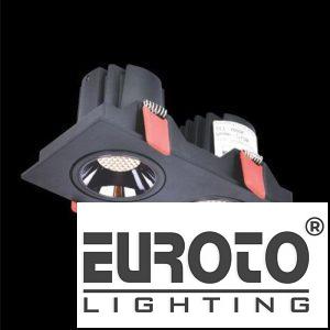 Đèn âm trần vuông L168 x W86 x H66 COB 12W x 2 vỏ đen