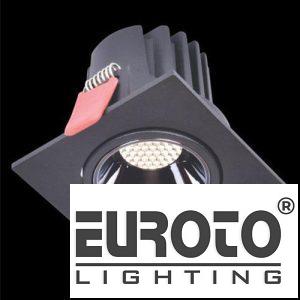 Đèn âm trần vuông 106 x H77 vỏ đen