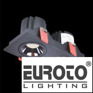 Đèn âm trần vuông L210 x W106 x H77 COB 18W x 2 vỏ đen