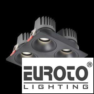 Đèn âm trần vuông Ø216*H83 - COB 20W*4 - Khoét lỗ Ø200 - ánh sáng trắng/ vàng/ trung tính