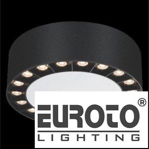 Đèn Lon ốp nổi Ø202 x H70- 4000K + 6000K - 36W Osram 45° vỏ đen