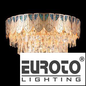 Đèn mâm pha lê K9, nhôm khảm xà cừ - Ø600*H390 - E14*15