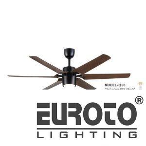 Quạt trần đèn Euroto 6 cánh nhựa ABS MODEL-Q03