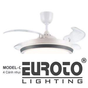 Quạt trần đèn cánh xếp Euroto MODEL-Q52