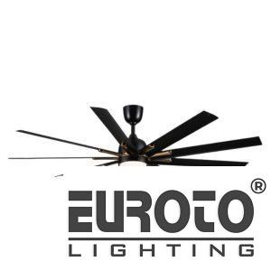 Quạt đèn 9 cánh nhôm đen 24W - 3 chế độ màu có remote điều khiển