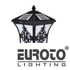 Đèn Trụ Cổng Vuông 5W: Nắp: Ø250-E27 - Đế: Ø195*H440, Vỏ Đen