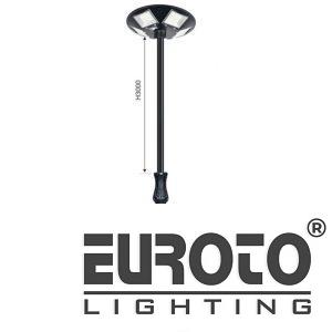 Đèn trụ ngoài trời Euroto 6V-18W, Pin: 20AH - 300W