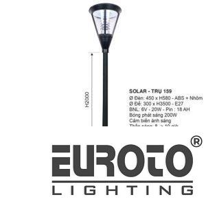Đèn trụ ngoài trời Euroto 6V-20W, Pin 18AH - 200W
