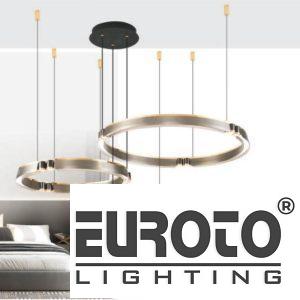 Đèn treo Ø400 + Ø600 + Ø800*H130+1500, LED 120W+3W*18, hợp kim - nhôm - Acrylic