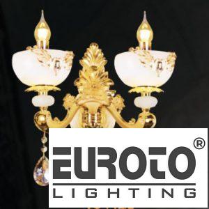 Đèn Vách Nến Hợp Kim, Chao Đá L350*W260*H420, E14*2