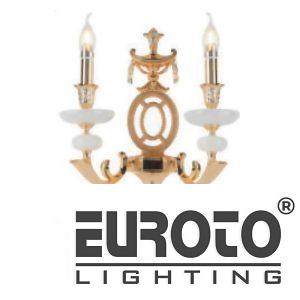 Đèn tường nến đồng L330*H380 - E14*2 - Đồng Nguyên Chất - Xi Vàng